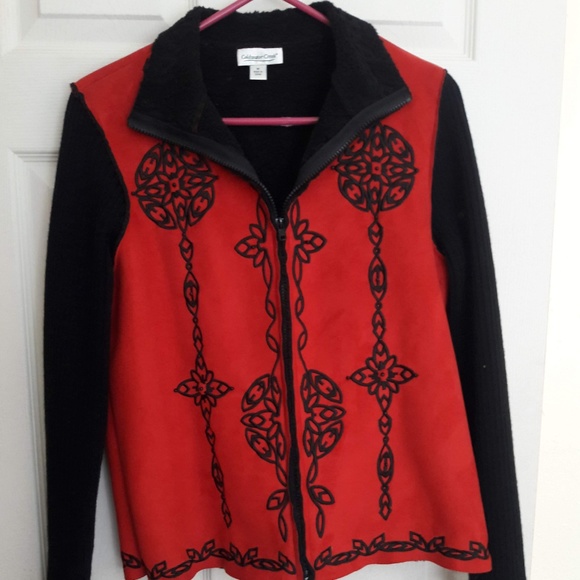 Coldwater Creek Jackets & Blazers - Black and Red Zip Jacket Coldwater Creek Jackets & Blazers - Black and Red Zip Jacket